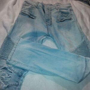 Light Blue Distressed Jeans